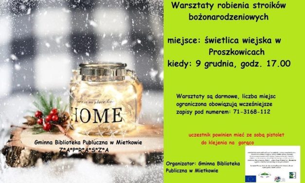 Zapraszamy na warsztaty robienia stroików bożonarodzeniowych